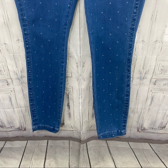 NYDJ Women Size 6 Blue Beach Polka Dot Ami Crop Skinny Jeans Mid Rise 27" Inseam - Picture 5 of 13